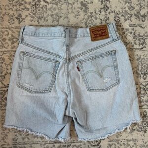 Levi's 501 Light Blue Cutoff Denim Shorts